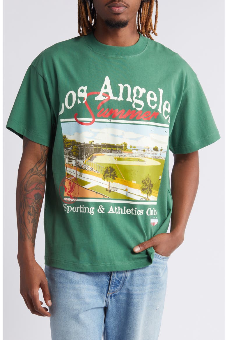 LA Sporting Club Graphic T-Shirt, Main, color, GREEN