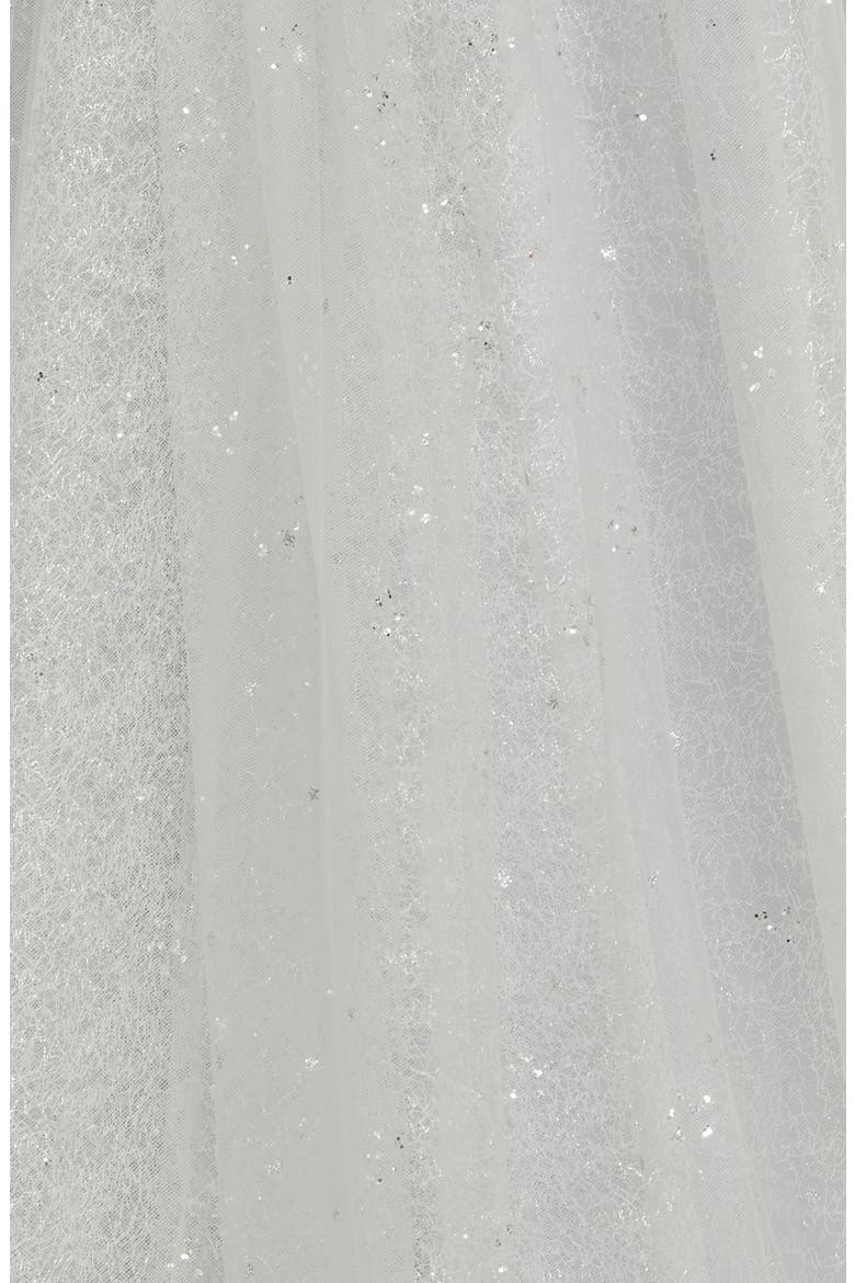 Glitter Tulle Tea Length Dress, Alternate, color, SILVER
