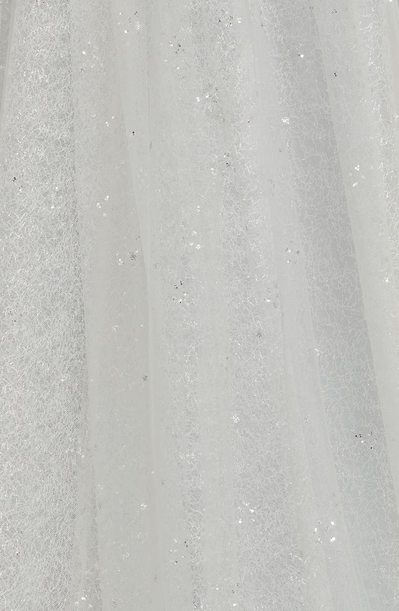 Marchesa Notte Glitter Tulle Tea Length Dress, Alternate, color,