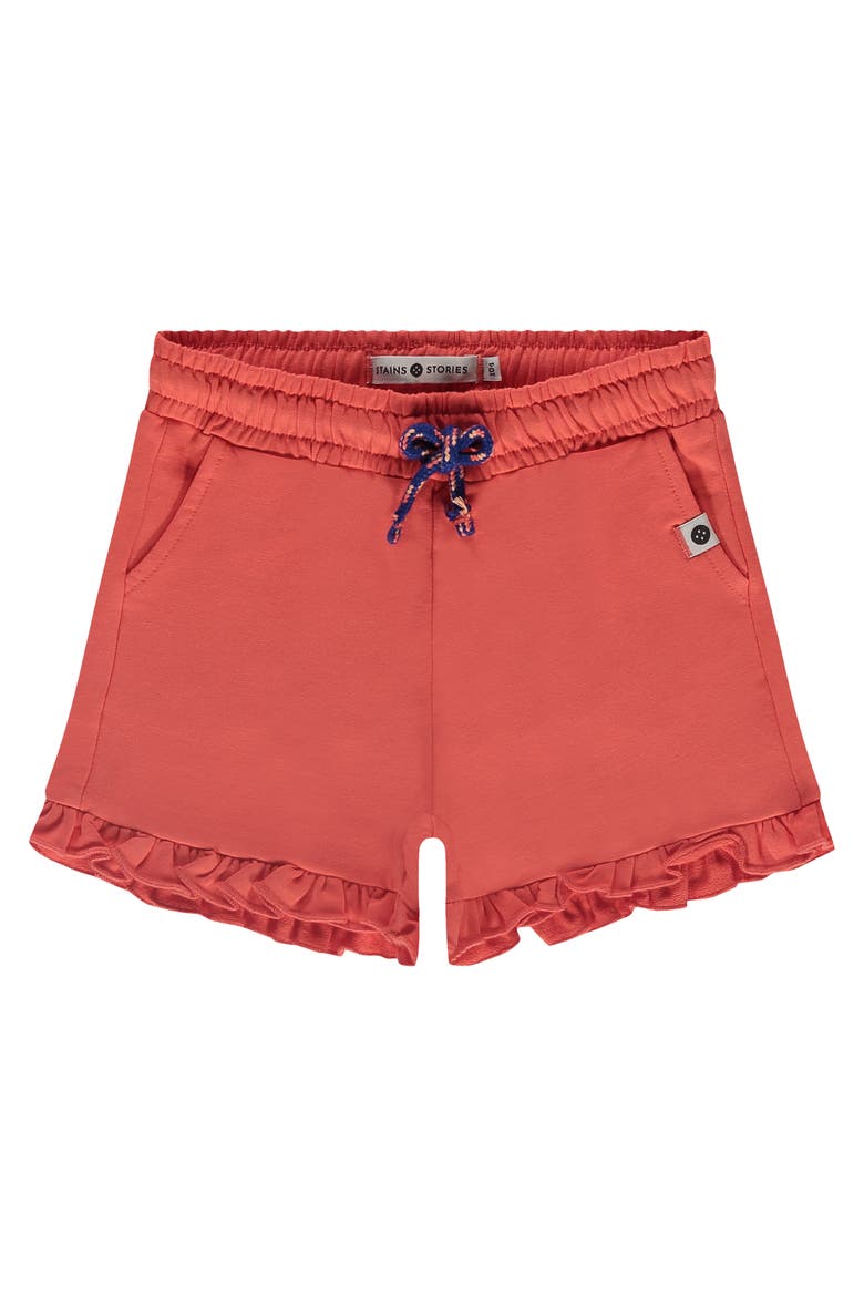 Ruffled Hem Shorts, Main, color, Grapefruit