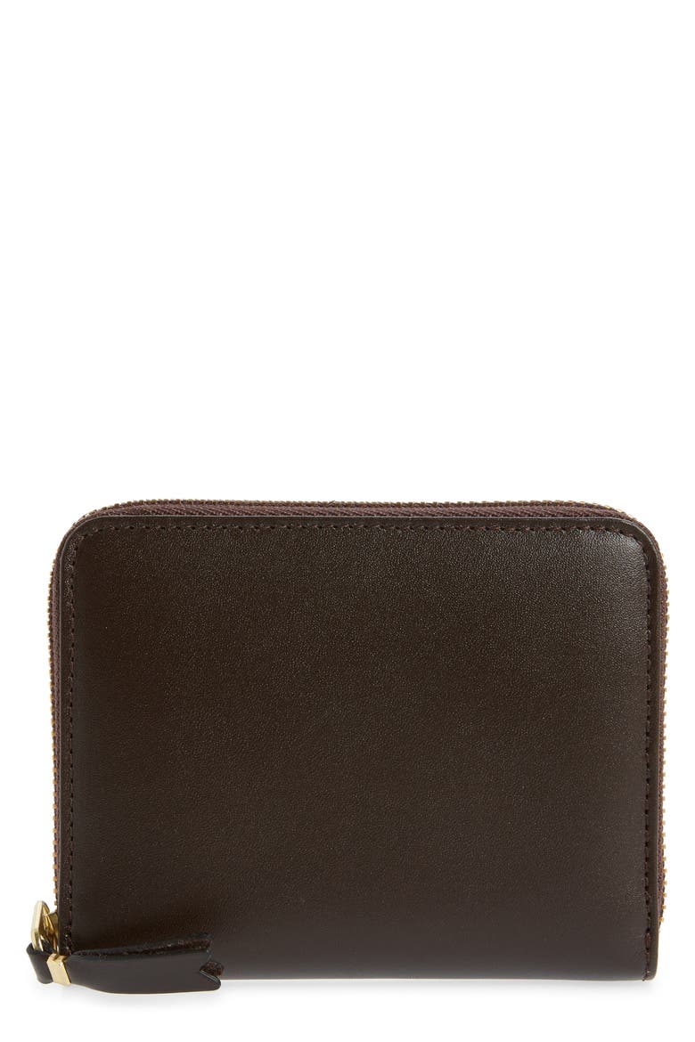 Classic Leather Zip Accordion Wallet, Main, color, BROWN