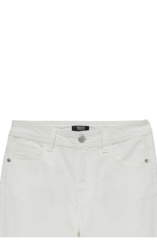 Truce Kids' Seamed Fringe Flare Jeans In White