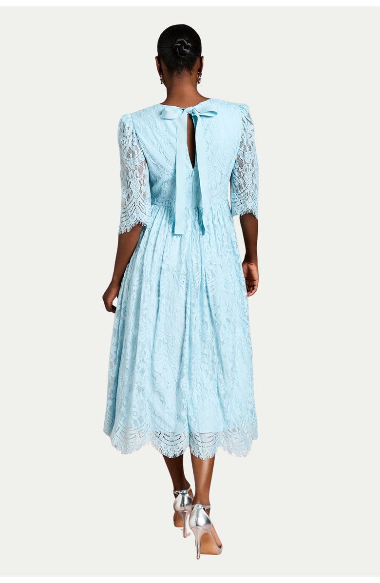 Coast Lace Short Sleeve Midi Dress, Alternate, color, Aqua