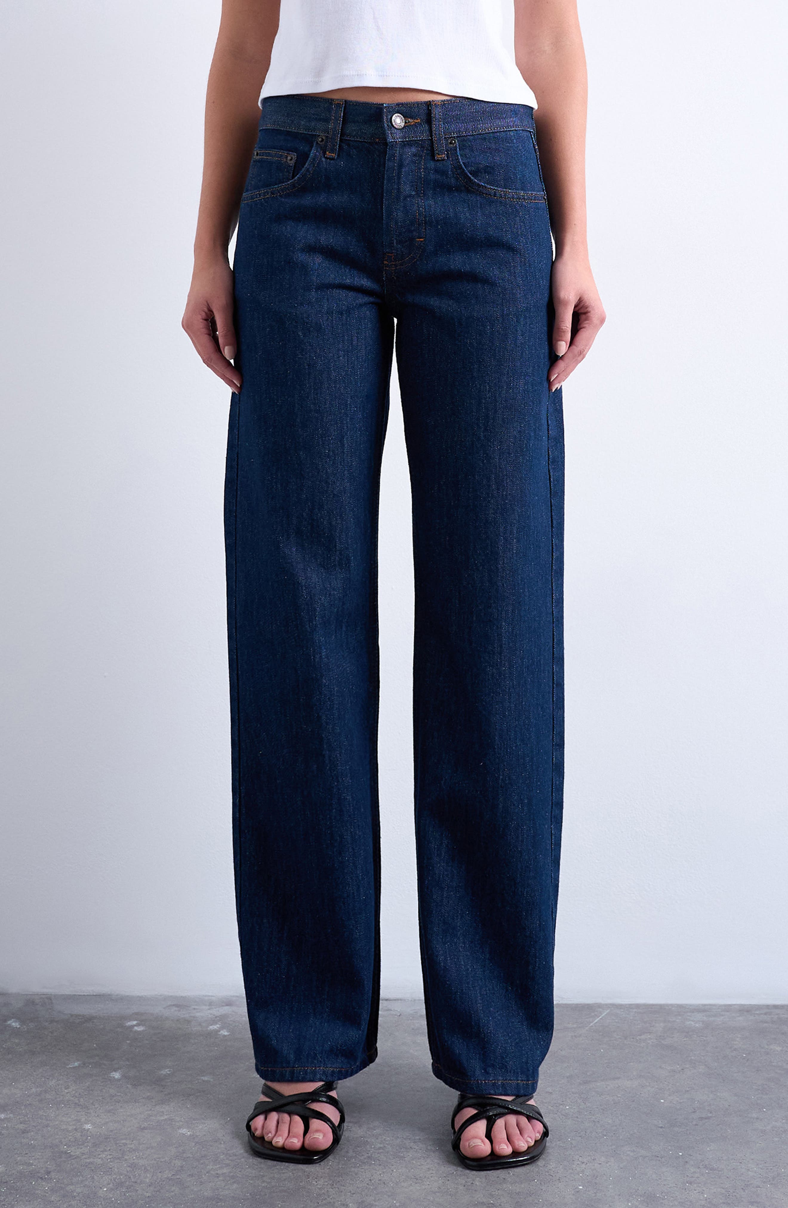 Topshop Low Rise Straight Leg Jeans