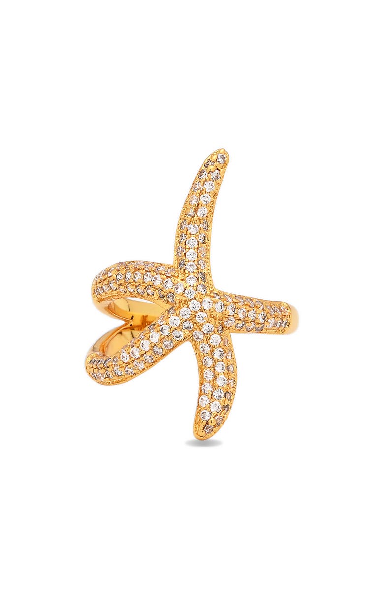 EYE CANDY LOS ANGELES Amie Starfish Statement Ring, Alternate, color, Gold