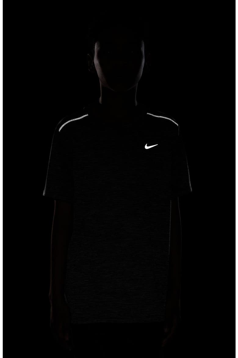 Kids' Miler Dri-FIT Running T-Shirt, Alternate, color, BLACK/ REFLECTIVE SILVER