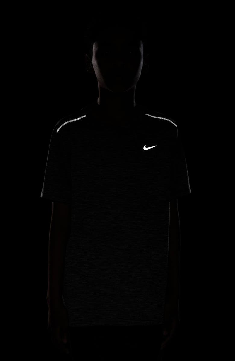Nike Kids' Miler Dri-FIT Running T-Shirt, Alternate, color, Black/ Reflective Silver