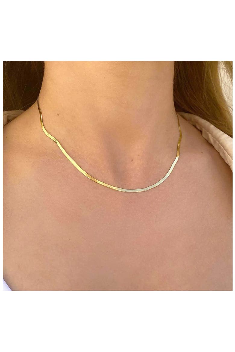 Herringbone Chain Necklace, Alternate, color, GOLD