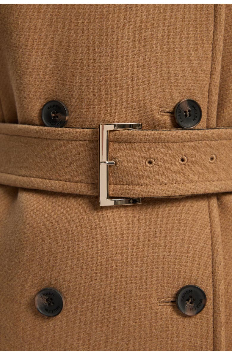 Karen Millen Wool Mix Belted Trench Maxi Coat, Alternate, color, Camel