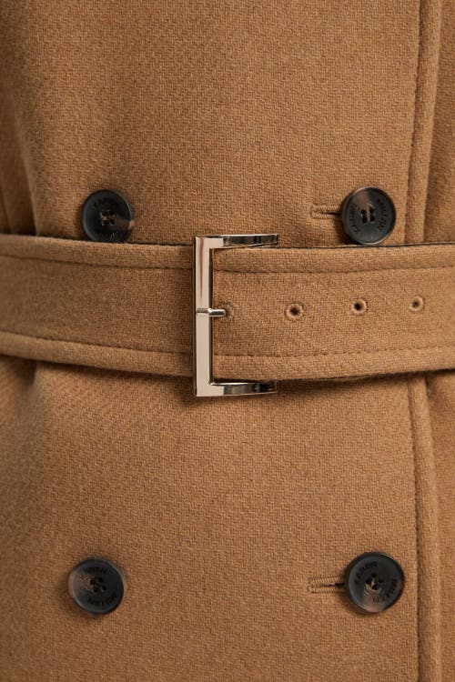 Karen Millen Wool Mix Belted Trench Maxi Coat In Brown