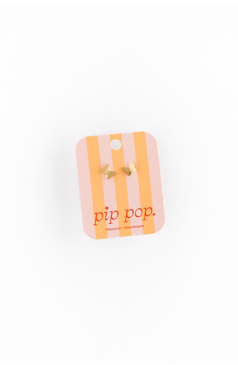 Pip Pop Enamel Butterfly Stud Earrings, Alternate, color, Pink