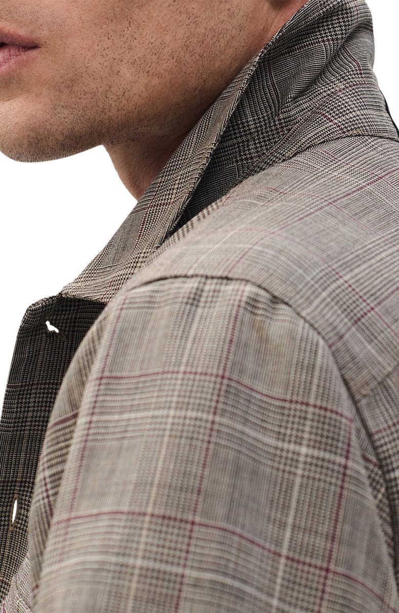 rag & bone Isaiah Glen Plaid Wool Shirt Jacket, Alternate, color, Grey Check