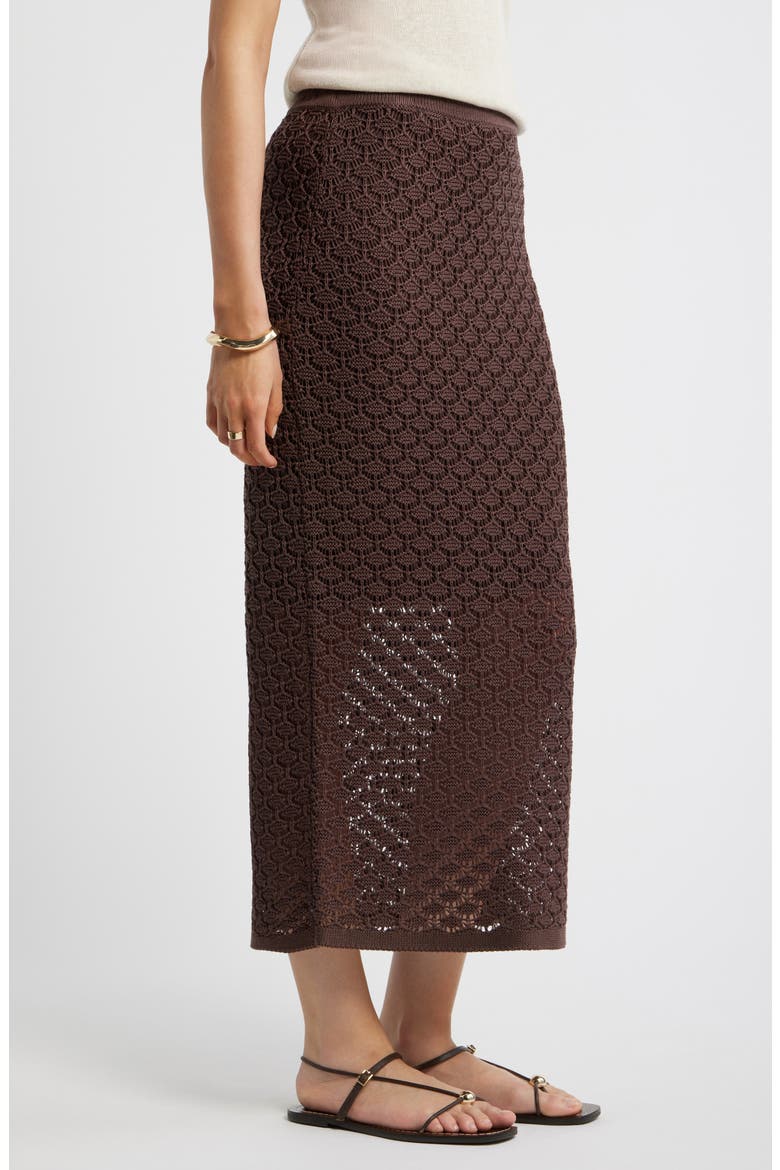 Textured Knit Skirt, Alternate, color, BROWN ROAST