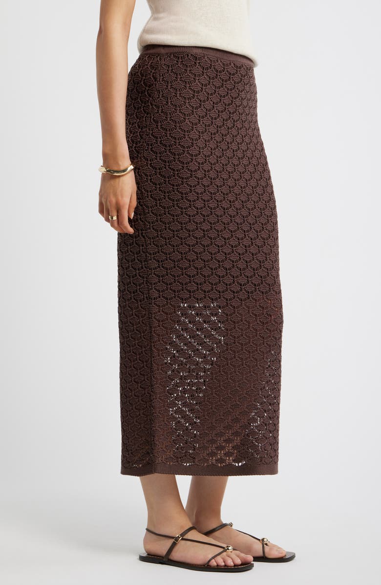 Nordstrom Textured Knit Skirt, Alternate, color, Brown Roast