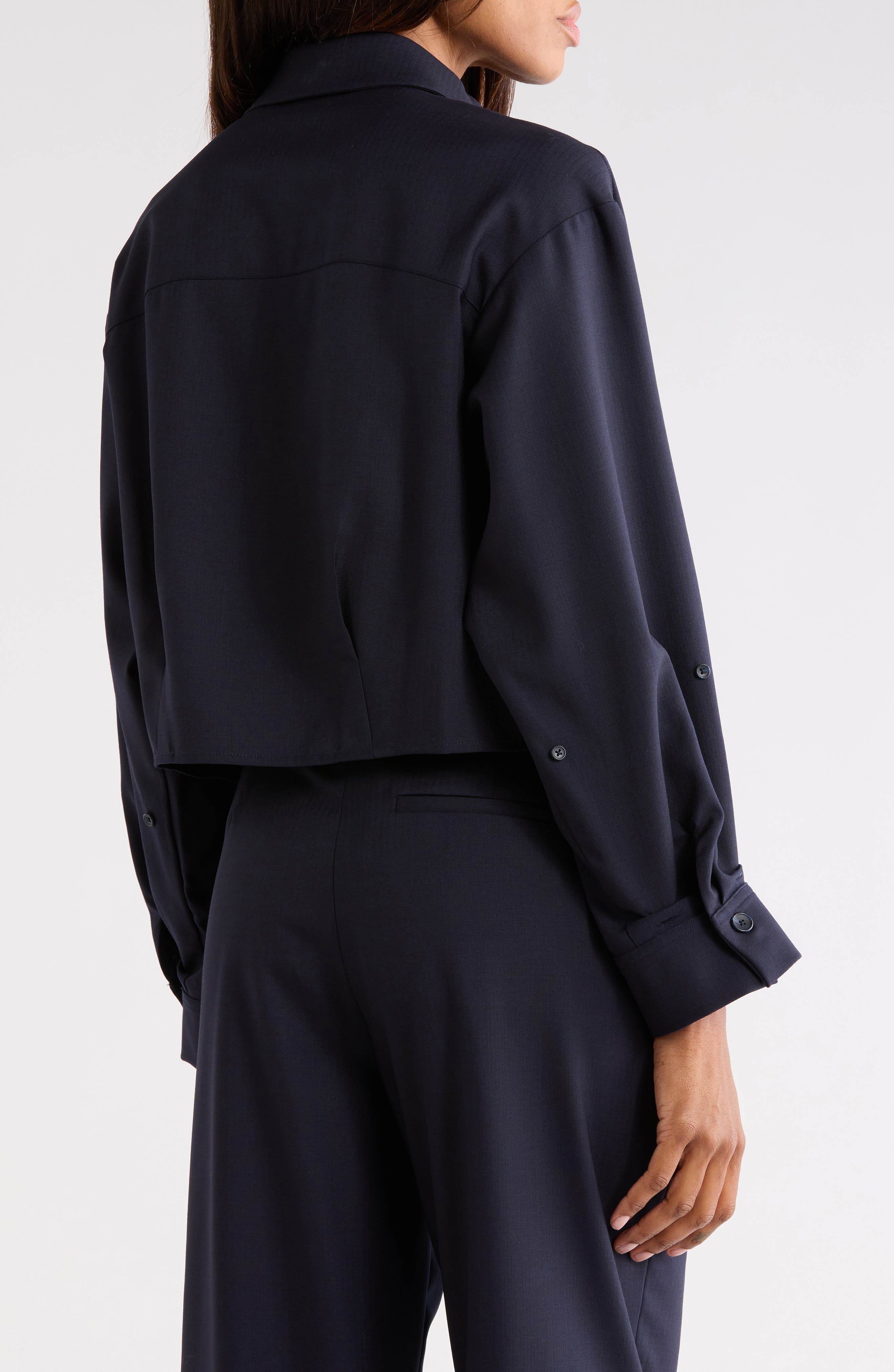 TWP Next Chapter Wool Blend Crop Button-Up Shirt (Women) | Nordstromrack