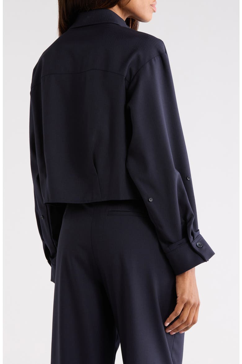 Next Chapter Wool Blend Crop Button-Up Shirt, Alternate, color, MIDNIGHT