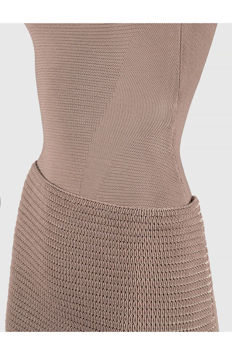 Manière De Voir Asymmetric Knit Mini Dress, Alternate, color, Taupe/Beige