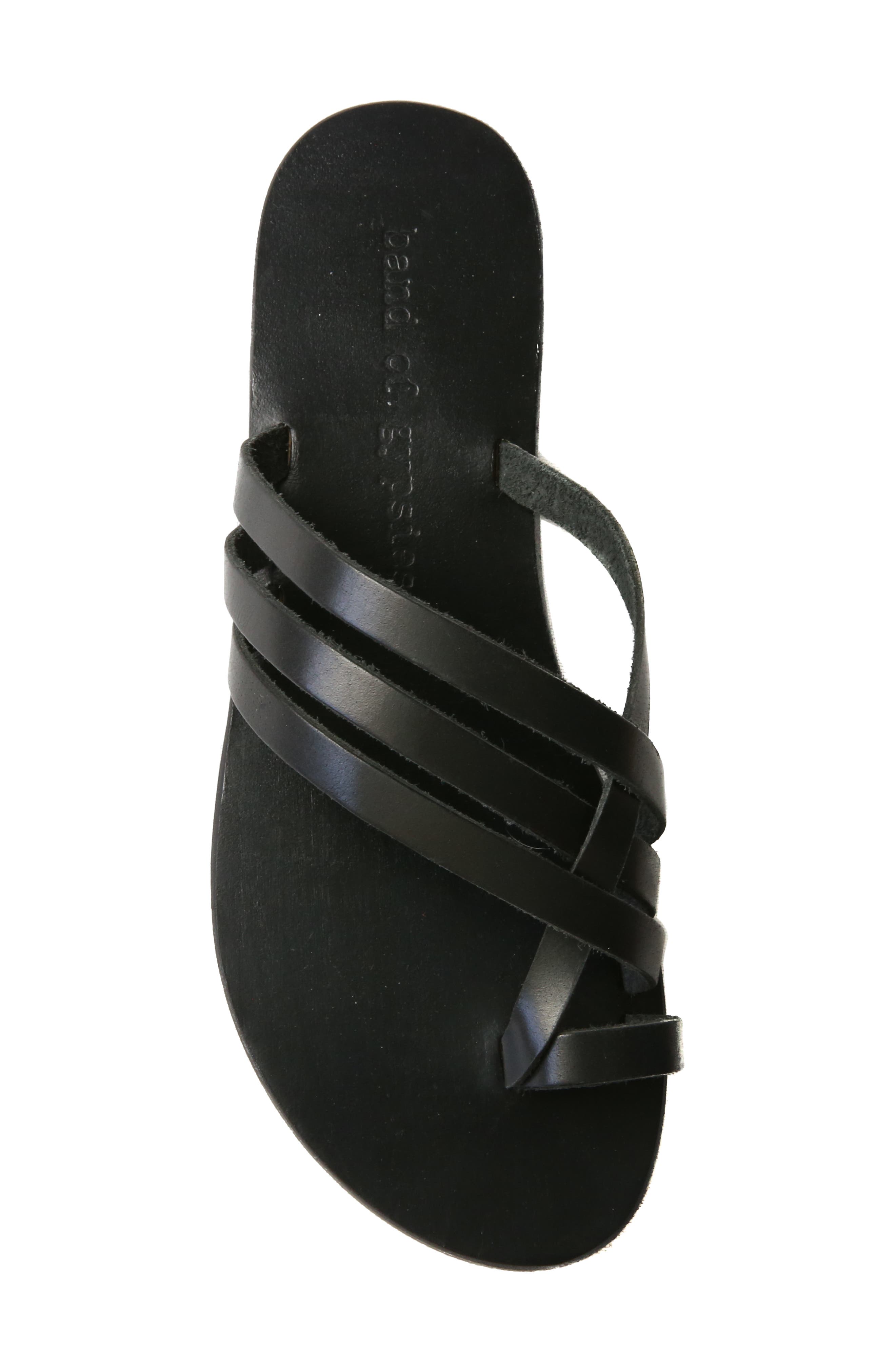 Rose Slide Sandal, Alternate, color, BLACK LEATHER