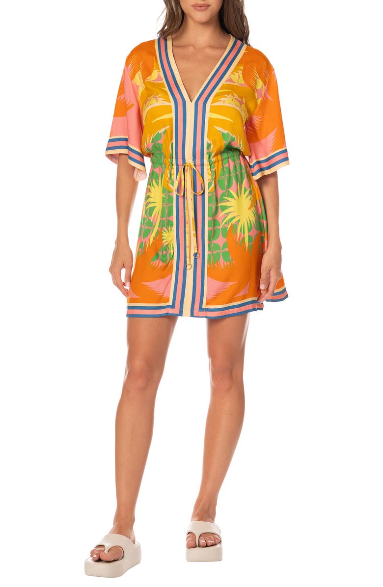Maaji Solar Bliss Enjolia Cover-Up Dress, Main, color, Open Yellow