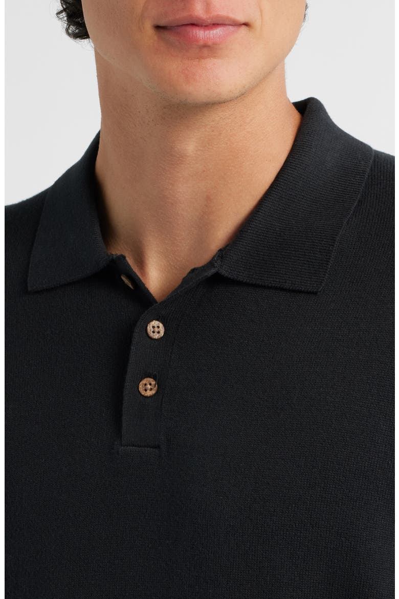 Feather Organic Cotton Polo Sweater, Alternate, color, NIGHT