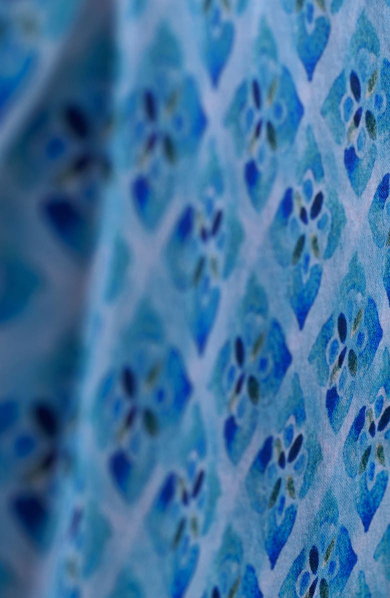 Bugatchi Hendrix Digital Floral Tile Print Pima Cotton Polo, Alternate, color, Ice