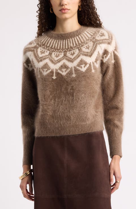 Brushed Cashmere Fair Isle Sweater