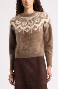 Nordstrom Brushed Cashmere Fair Isle Sweater