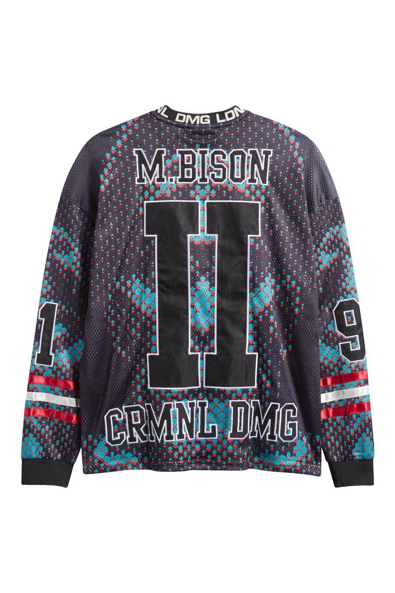 M Bison Mesh Football Jersey, Alternate, color, BLUE MULTI