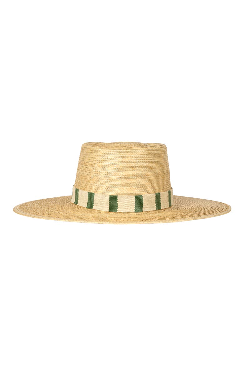 Viana Resort Palm Straw Sun Hat, Main, color, GREEN