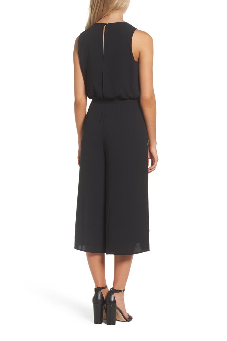 Moss Crepe Wide Leg Jumpsuit, Alternate, color, BLACK