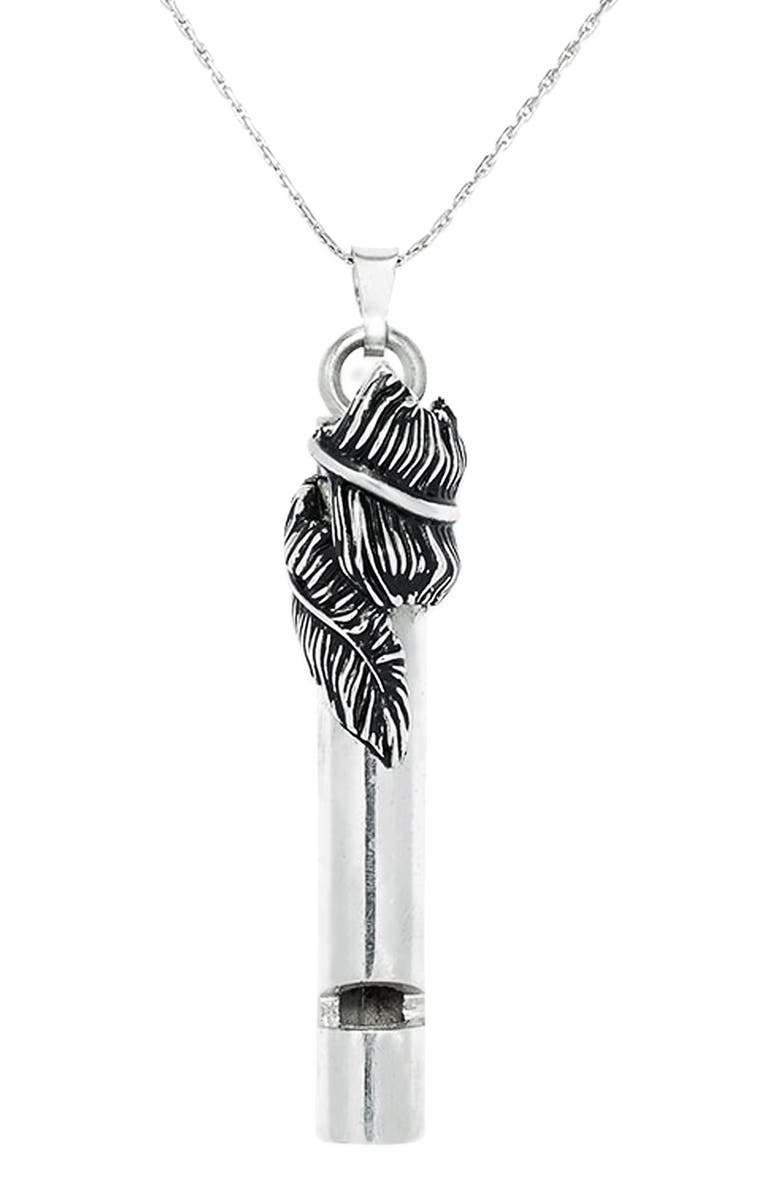 Alex and Ani Feather Whistle Pendant Necklace, Main, color, 