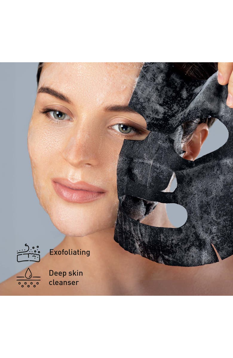 PURSONIC Charcoal Sheet Mask + Tea Tree Sheet Mask + Cucumber Sheet Masks + Cleansing Charcoal Nose Pore Strip, Alternate, color, Multicolor