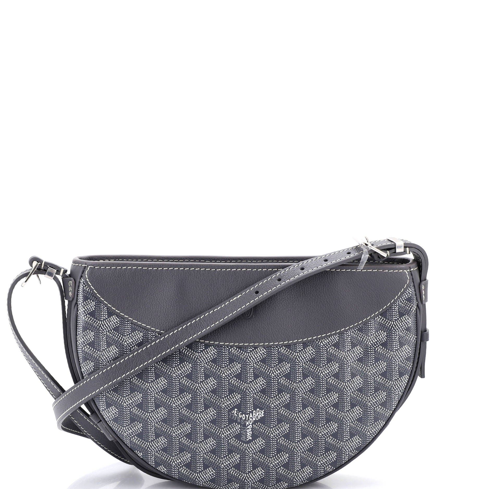 Pre-Owned Goyard Hirondelle Shoulder Bag Coated Canvas and Leather, Main, color, Gray