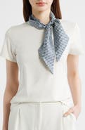 Vince Gingham Ribbon Silk Scarf