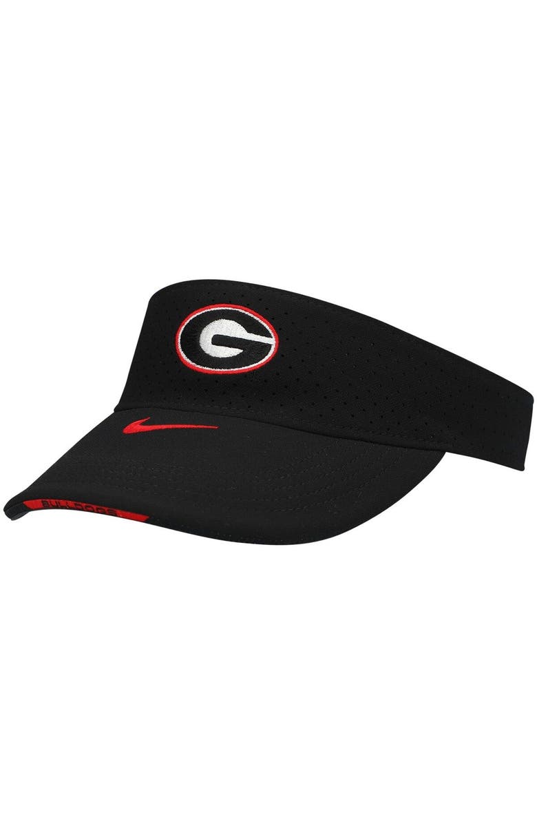 Nike Men's Nike Black Georgia Bulldogs 2021 Sideline Performance Visor, Main, color,