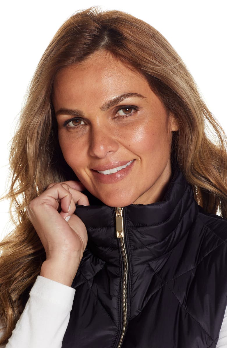 Gallery Diamond Quilted Puffer Vest, Alternate, color, Black