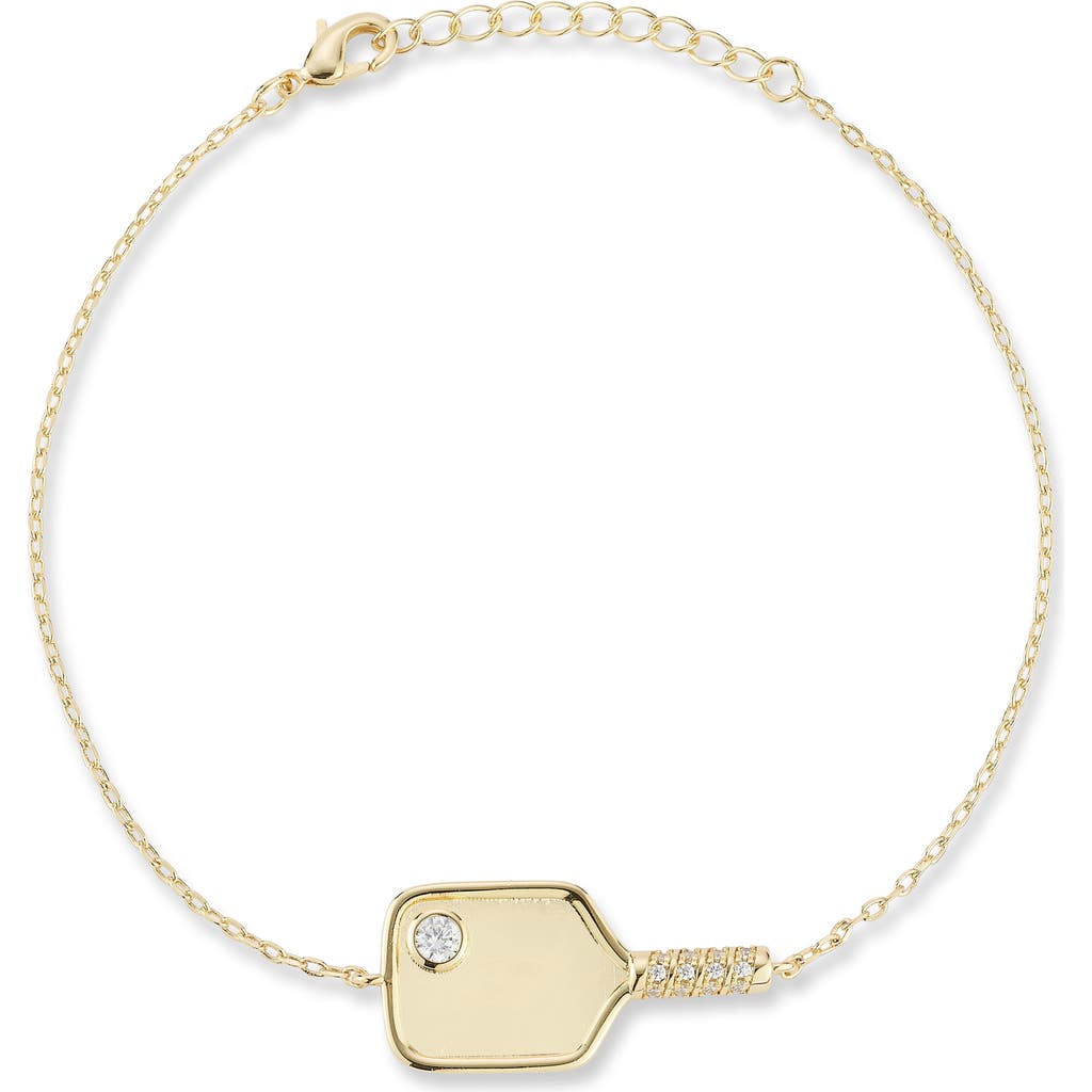 Sphera Milano Pickleball Paddle Pendant Bracelet In Gold