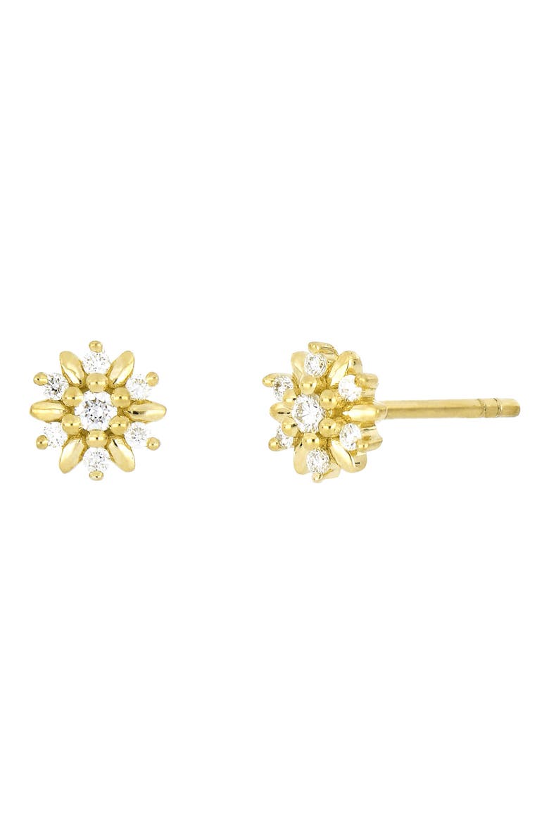 Pointed Flower Diamond Stud Earrings (Nordstrom Exclusive), Main, color, YELLOW GOLD