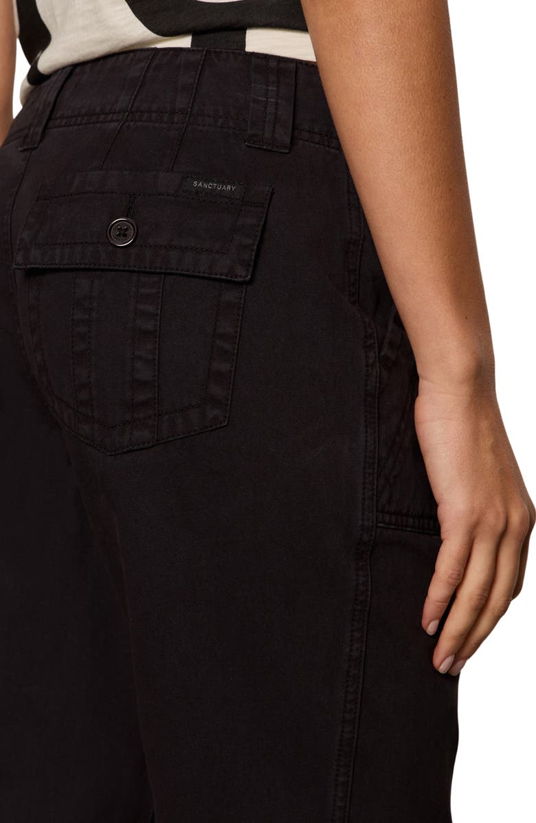 Sanctuary Reissue Peace Bootleg Cotton Pants, Alternate, color, Black