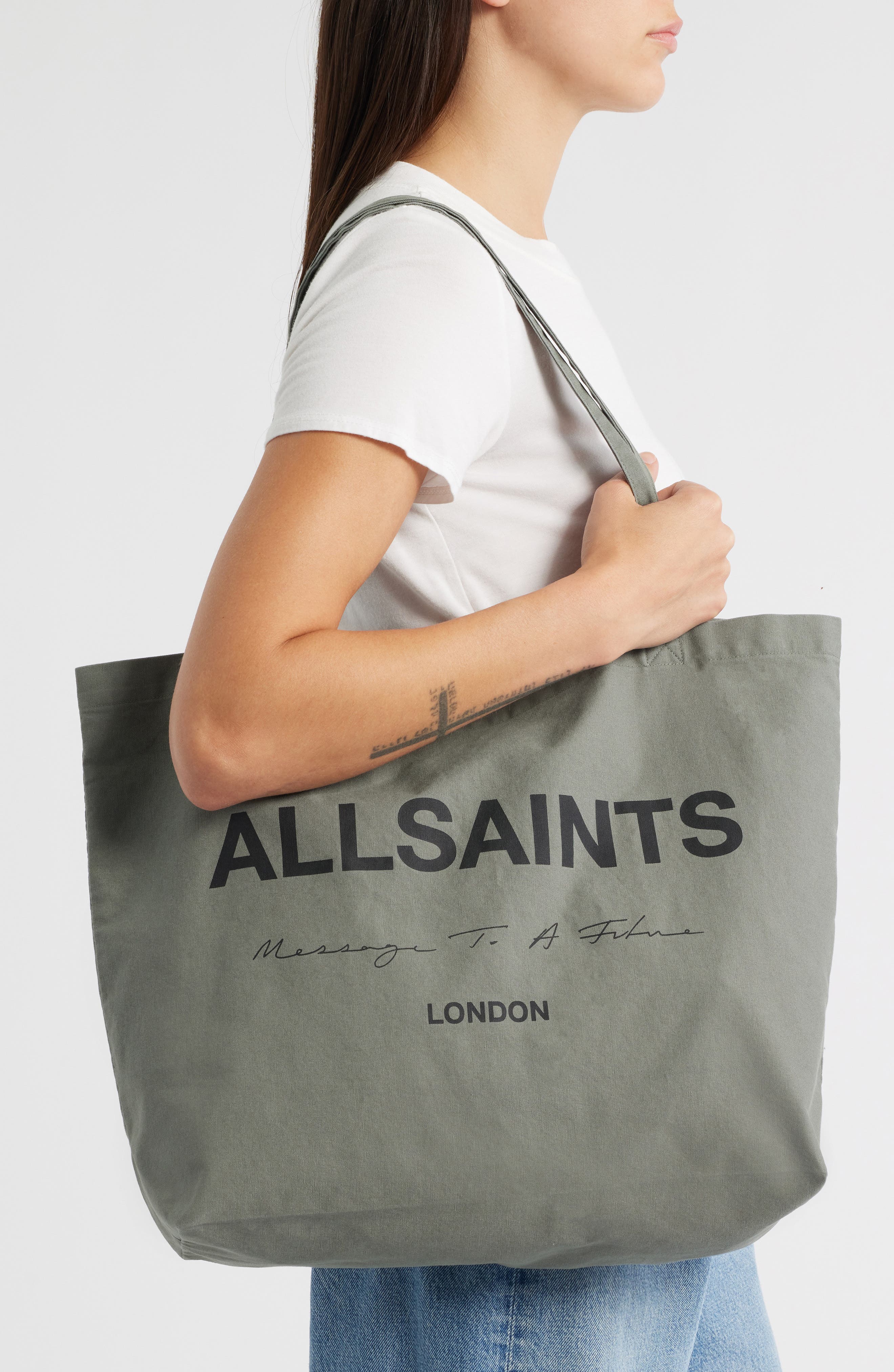AllSaints Future Cotton Canvas Tote, Alternate, color, 