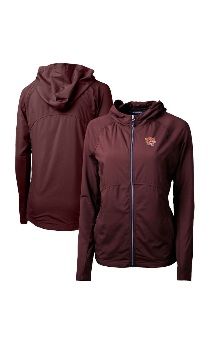 Cutter & Buck Women's Cutter & Buck Maroon Bethune-Cookman Wildcats Adapt Eco Knit Full-Zip Hoodie, Main, color, 