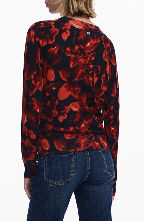 Desigual Floral Crewneck Sweater In Multi