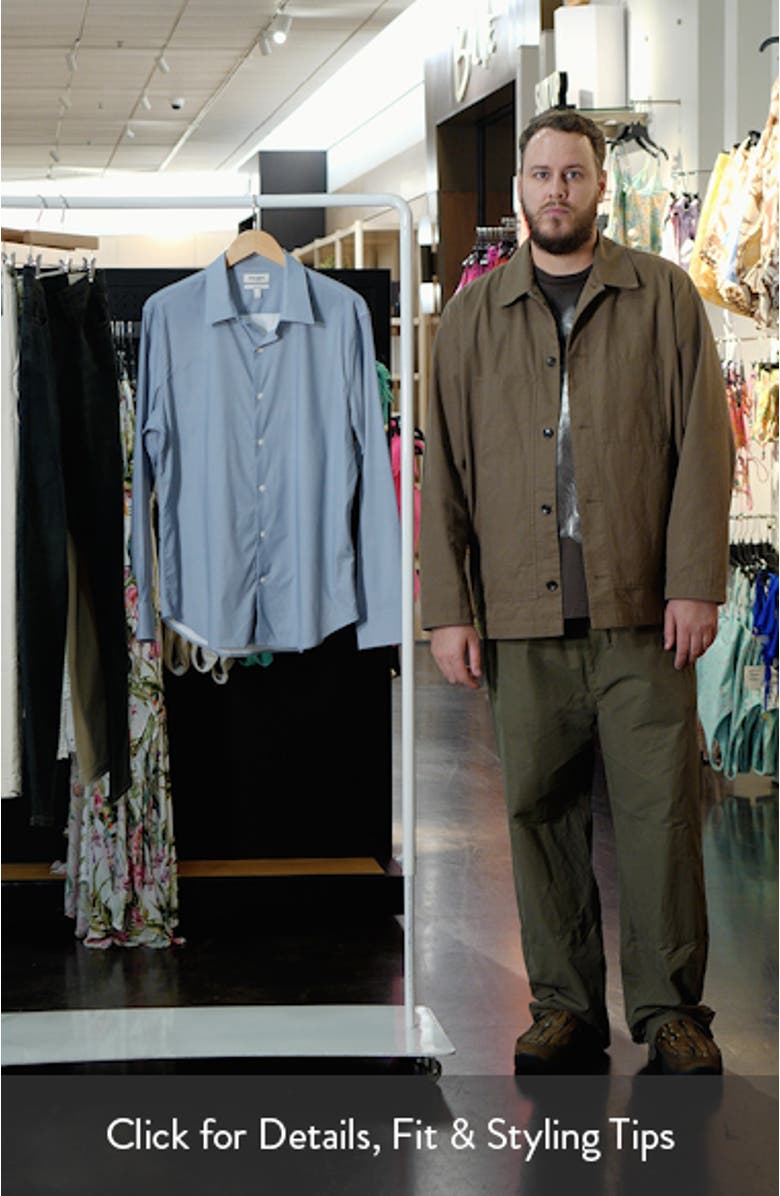 Tech Slim Fit Geo Print Performance Button-Up Shirt, sales video thumbnail