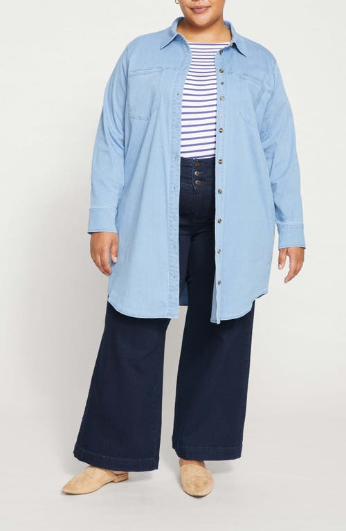 Universal Standard Workwear Denim Tunic Shirt In Blue