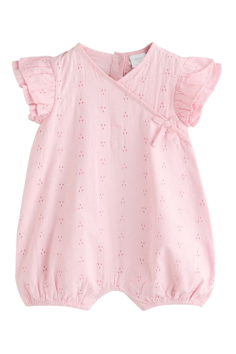 Cotton Eyelet Romper, Main, color, PINK