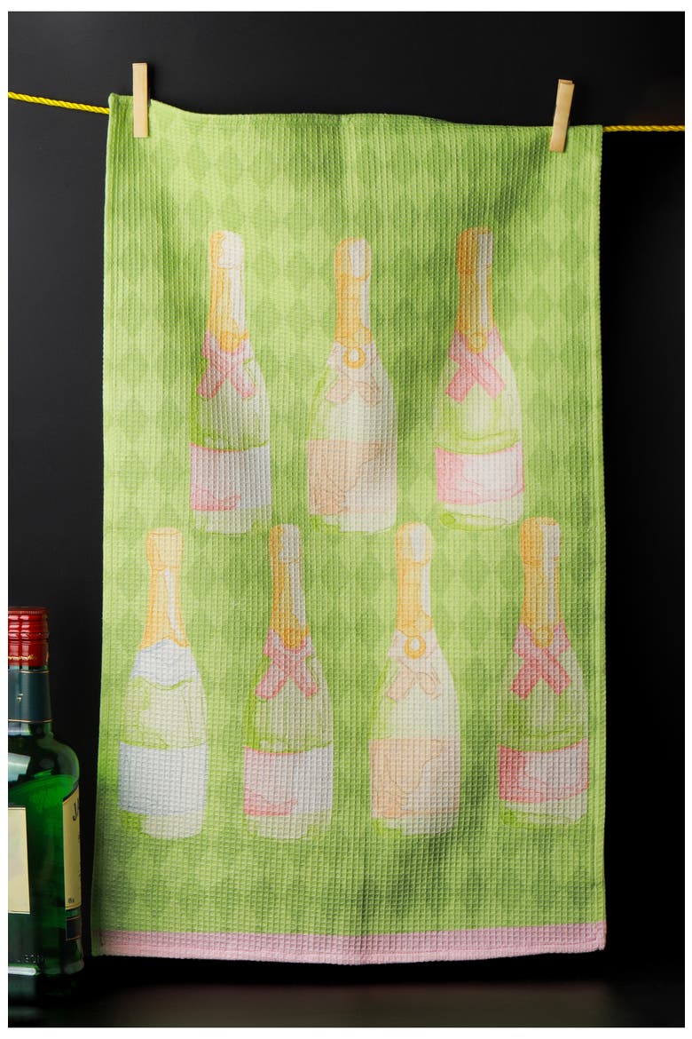 Cheers Set of 3 Kitchen Towels, Alternate, color, LIGHT BLUE/ PINK/ LIME