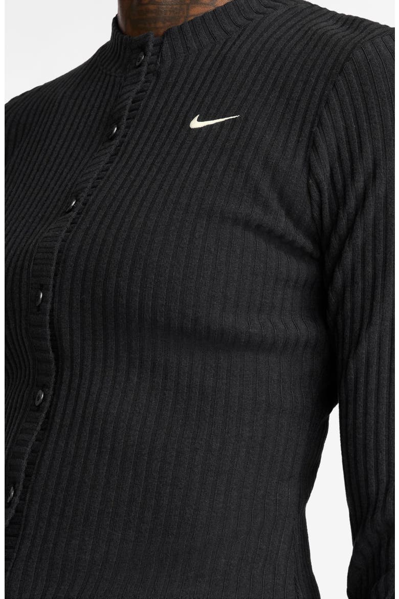 Chill Rib Cardigan, Alternate, color, BLACK/ SAIL