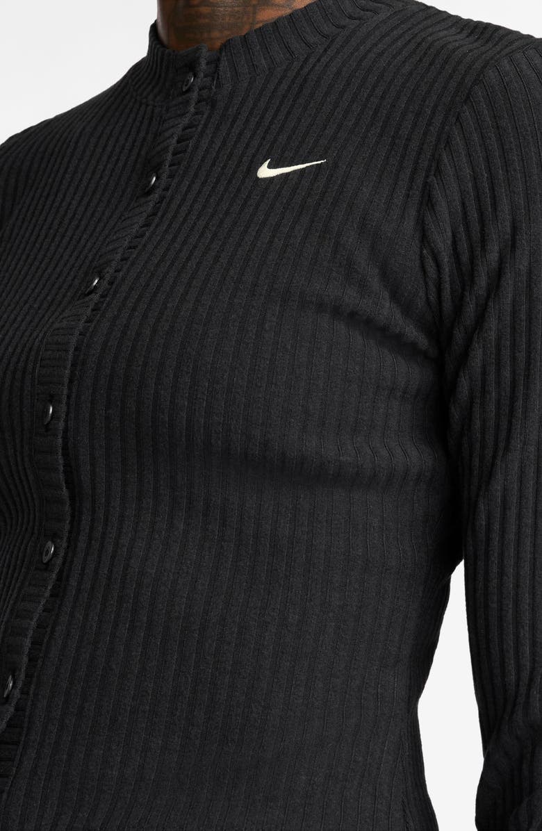 Nike Chill Rib Cardigan, Alternate, color, Black/ Sail