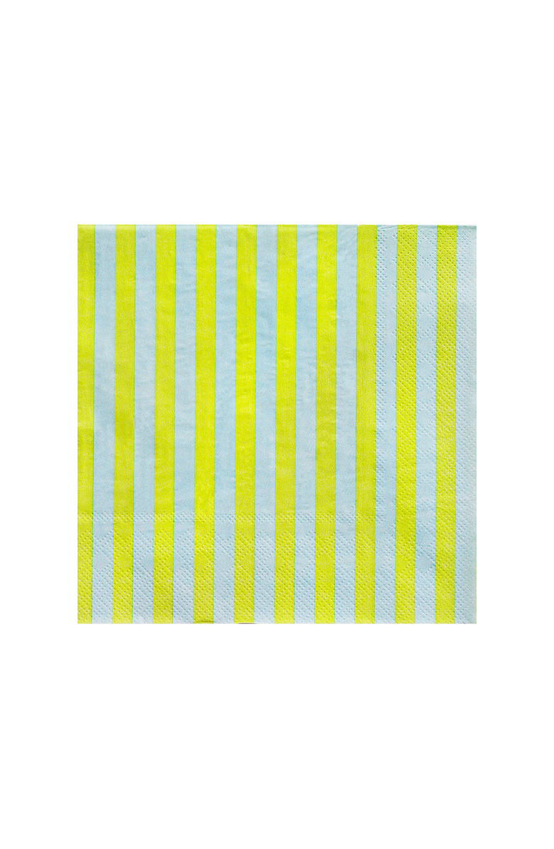 Jollity & Co Blue and Green Striped Large Napkins, Main, color, Assorted Pre-Pack