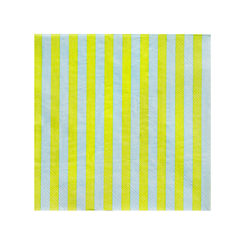 Blue and Green Striped Large Napkins